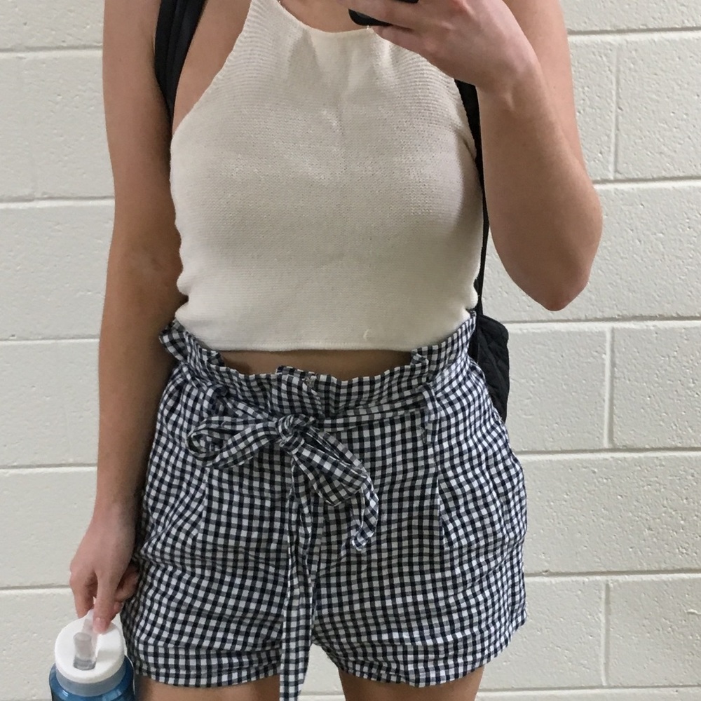 Cream Crochet Halter Top